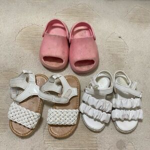 Set of Pink and White Baby Sandals